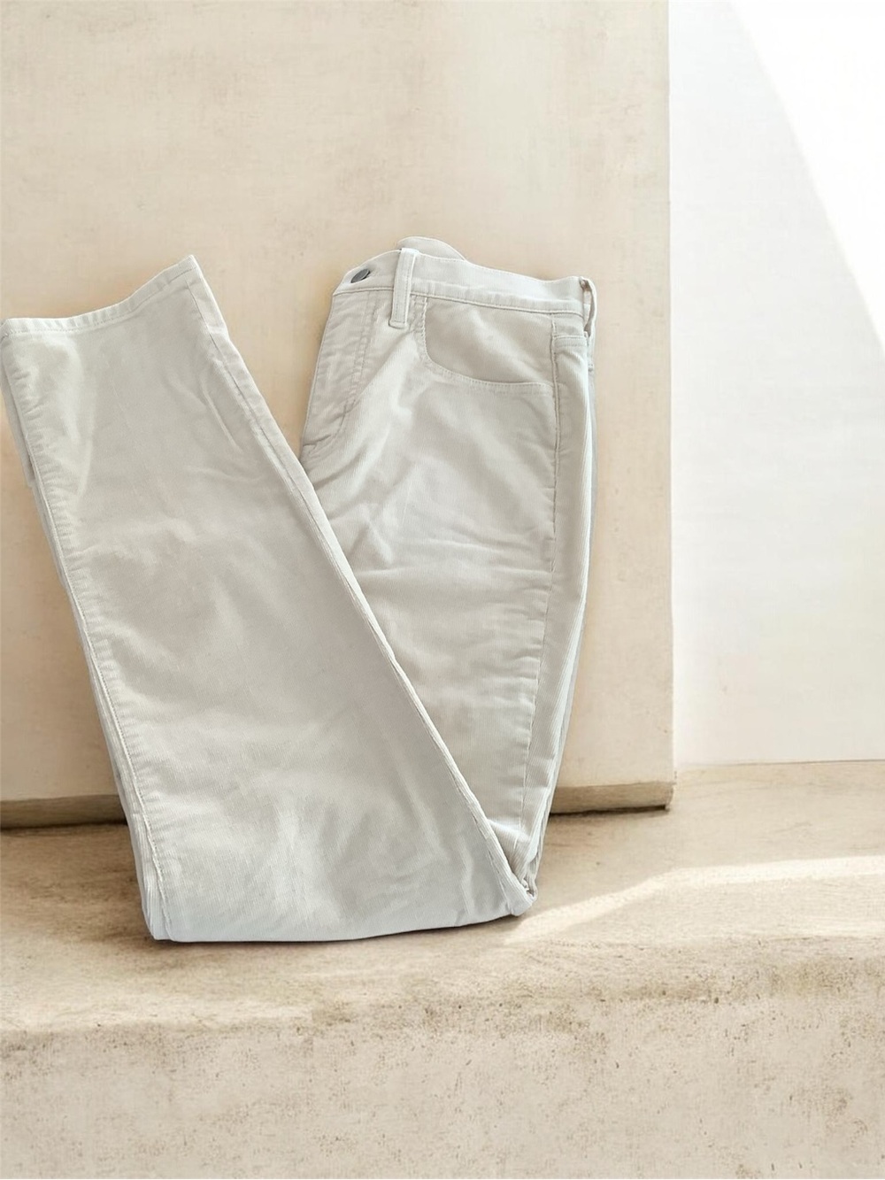 J. Crew Slim Straight Jeans in light beige